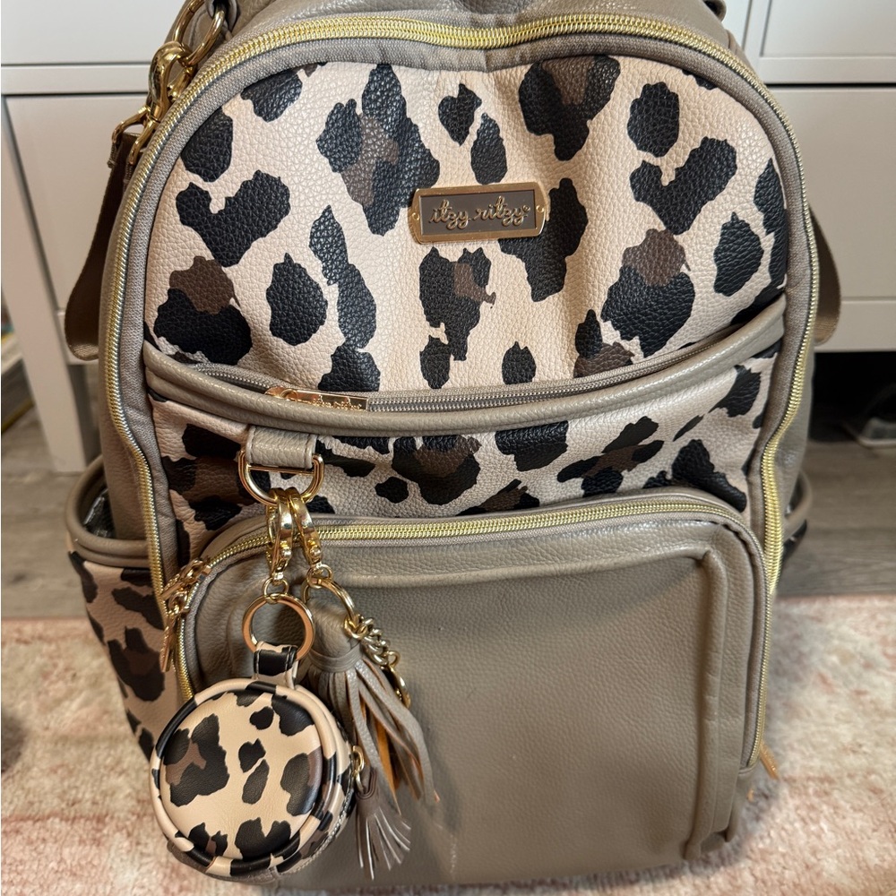 Itzy Ritzy Leopard Print Backpack Diaper Bag